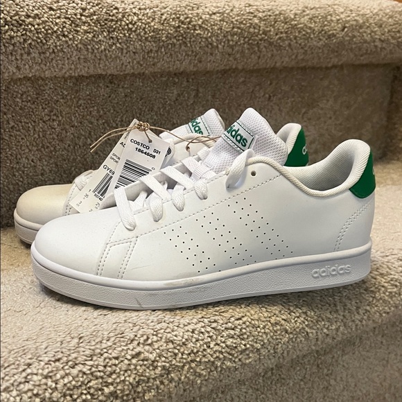 Adidas Kids White and Green Sneakers - Picture 2 of 5